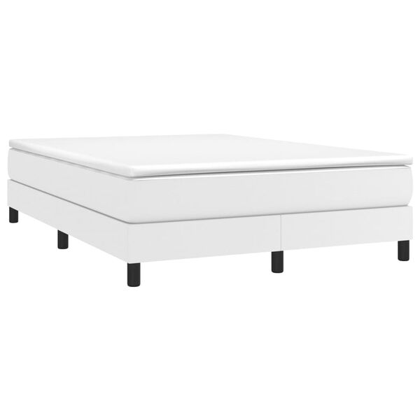 vidaXL Struttura Letto a Rete a Molle Bianco 140x190 cm in Similpelle