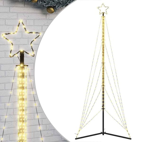 vidaXL Albero di Natale a LED 525 LED Bianco Caldo 302 cm