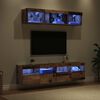 vidaXL Unit&agrave; a muro per TV con LED 5 pcs Legno vecchio 80 x 30 x 40 cm