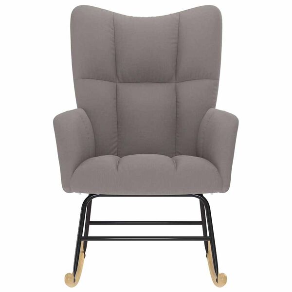 vidaXL Sedia a Dondolo Tortora in Tessuto