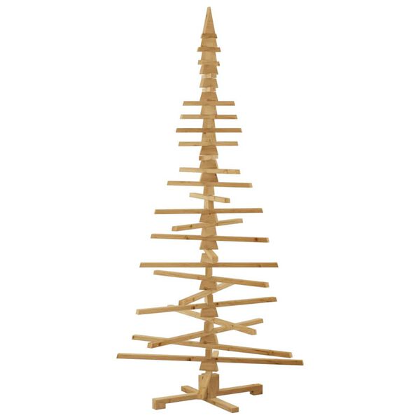 vidaXL Albero di Natale in legno Marrone 210 cm Legno di pino massello