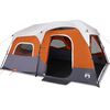 vidaXL Tenda Famiglia LED 9 Persone Grigio/Arancione Rilascio Rapido