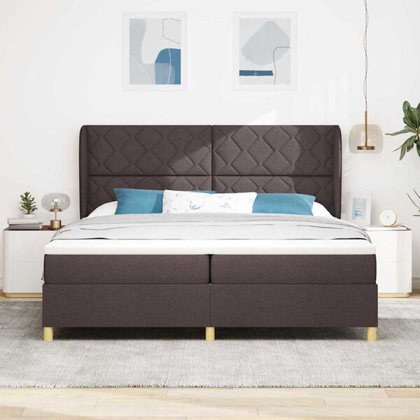 vidaXL Letto con molle e materasso Grigio Scuro 90x190 cm Tessuto