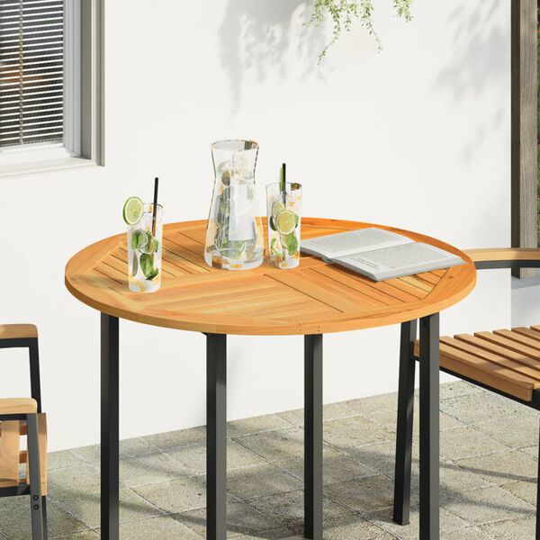 vidaXL Piano per Tavolo Ø90x2,2 cm Rotondo in Legno Massello di Acacia