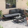 vidaXL Set Divano da Giardino con cuscino 3 pcs Nero Alluminio