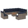 vidaXL Set Divani da Giardino 13 pz con Cuscini Grigio in Polyrattan