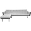 vidaXL Divano Letto Angolare in Tessuto 218x155x69 cm Nero e Grigio