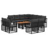 vidaXL Set Divano da Giardino 12 pz Nero e Grigio scuro polyrattan