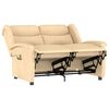 vidaXL Poltrona Massaggiante Reclinabile a 2 Posti Crema Microfibra