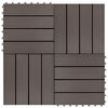 vidaXL Piastrella per Decking 11 pcs Marrone Scuro 30 x 30 cm WPC