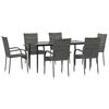 vidaXL Set da Pranzo da Giardino 7 pz Grigio in Polyrattan