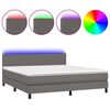 vidaXL Giroletto Molle con Materasso e LED Grigio 180x200cm Similpelle
