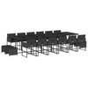 vidaXL Set da Pranzo da Giardino 17 pz con Cuscini Nero in Polyrattan