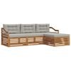 vidaXL Set di divani da esterno 4 pz Grigio Naturale e Chiaro