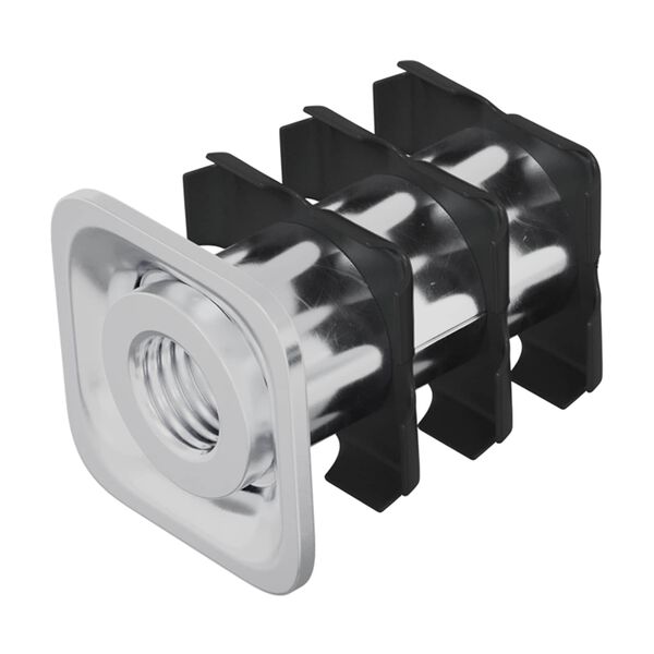 vidaXL Inserto per tubo filettato 12 pcs Nero e Argento