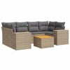 vidaXL Set Divani da Giardino 7 pz con Cuscini Beige in Polyrattan