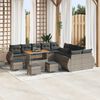 vidaXL Set Divano da Giardino 14 pcs Grigio polyrattan