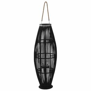 vidaXL Supporto per Lanterna a Sospensione in Bamb&ugrave; Nero 95 cm