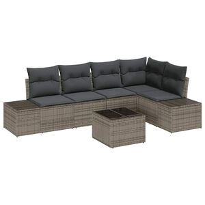vidaXL Set Divano da Giardino Grigio chiaro polyrattan