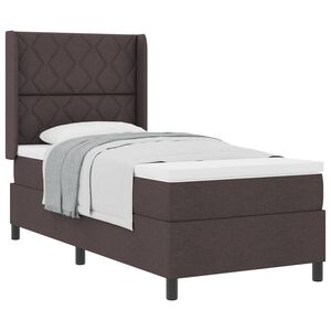 vidaXL Letto a molle con materasso Marrone Scuro 200 x 100 cm Tessuto