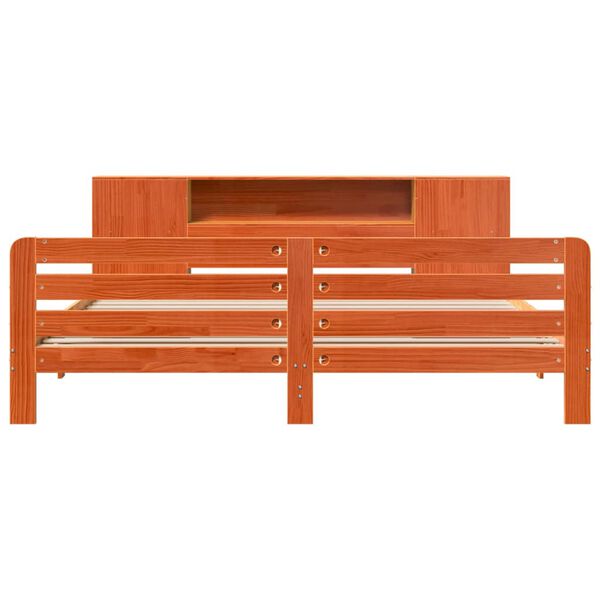 vidaXL Giroletto senza Materasso Marrone Cera 200x200 cm Legno di Pino