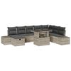 vidaXL Set Divano da Giardino 9 pz Grigio chiaro polyrattan