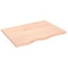 vidaXL Piano per Tavolo 80x60x2 cm in Rovere Massello Non Trattato
