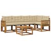 vidaXL Set di divani da esterno con cuscino 6 pcs Naturale e Beige