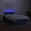 vidaXL Letto a Molle con Materasso e LED Blu 120x190 cm in Tessuto