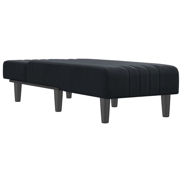 vidaXL Chaise Longue in Velluto Nero