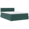 vidaXL Letto con contenitore e LED Verde Scuro 140 x 190 cm Velluto