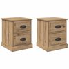 vidaXL Armadio da Notte 2 pcs Rovere artigianale 39 x 39 x 47.5 cm