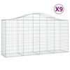 vidaXL Cesti Gabbioni ad Arco 9 pz 200x50x100/120 cm Ferro Zincato