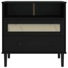 vidaXL Credenza SENJA Aspetto Rattan Nero 80x40x80 cm Massello Pino