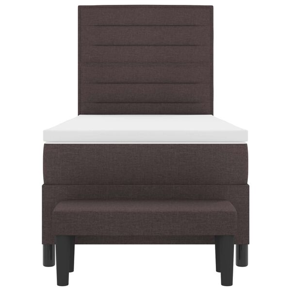 vidaXL Letto a molle con materasso Marrone Scuro 80 x 200 cm Tessuto