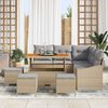 vidaXL Set Divano da Giardino con cuscino 9 pcs Beige Poly Rattan