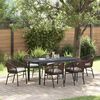 vidaXL Set da Pranzo per Giardino 7 pcs Marrone Poly Rattan