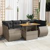 vidaXL Set Divani da Giardino 7 pz con Cuscini Grigio in Polyrattan