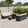 vidaXL Set Divano da Giardino con cuscino Nero e Crema 80 x 80 x 71 cm