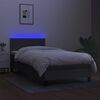 vidaXL Letto a Molle Materasso e LED Grigio Scuro 80x200 cm in Tessuto