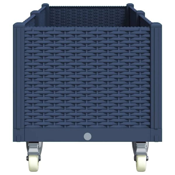 vidaXL Fioriera Giardino con Ruote Grigio Blu 160x50x54 cm PP