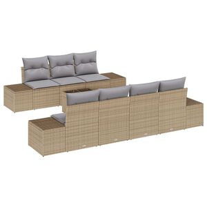 vidaXL Set Divano da Giardino con cuscino 8 pcs Beige polyrattan