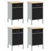 vidaXL Mobile da lavoro 4 pcs Nero e Grigio 200 x 55 x 85 cm