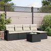 vidaXL Set Divano da Giardino 6 pz con Cuscini Nero in Polyrattan