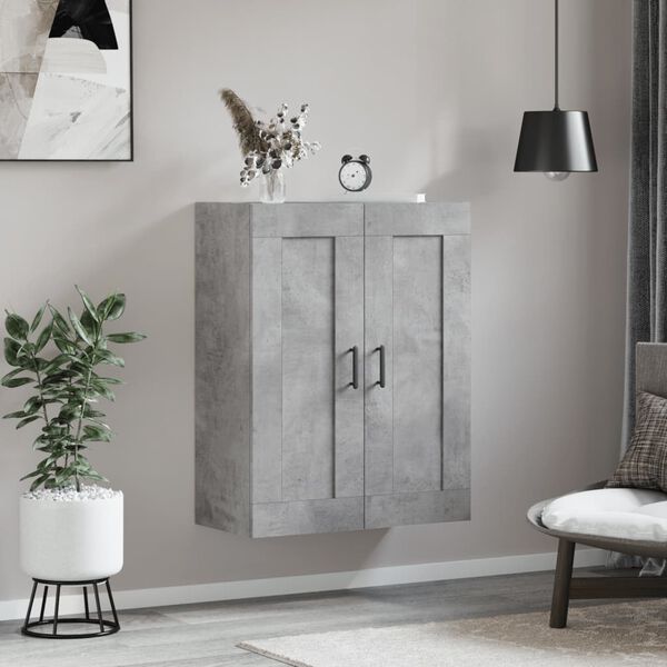 vidaXL Mobile a Parete Grigio Cemento 69,5x34x90 cm Legno Multistrato