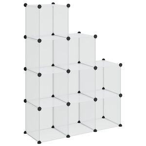 vidaXL Organizzatore Portaoggetti con 9 Cubi Trasparenti in PP