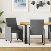 vidaXL Sedie da Pranzo con Ruote 2 pcs Grigio scuro 58 x 65 x 94 cm