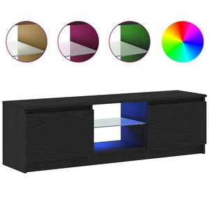 vidaXL Mobile Porta TV con LED Rovere Nero 120x30x36 cm Multistrato