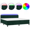 vidaXL Letto a Molle con Materasso e LED Verde Scuro 200x200cm Velluto