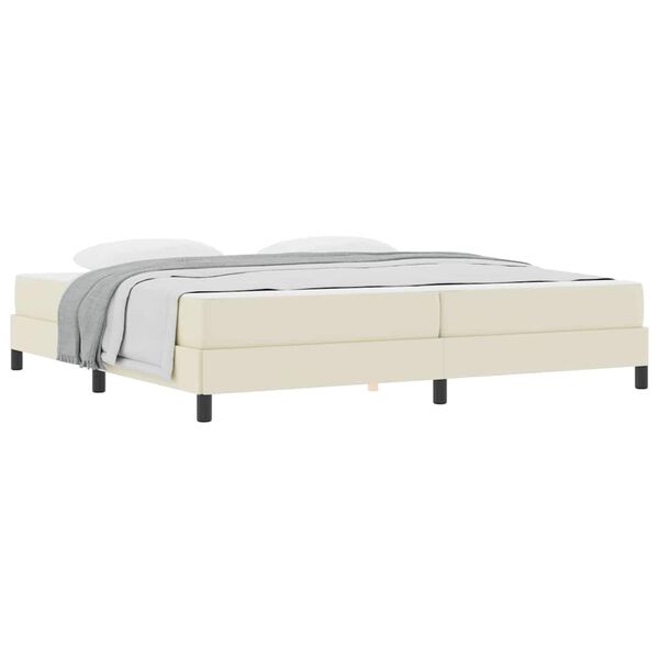 vidaXL Letto con materasso Crema 200 x 200 cm Pelle sintetica